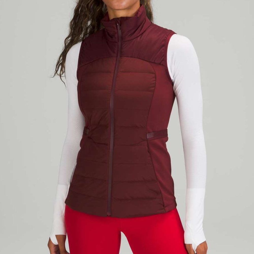 Lululemon Down For It Vest Red Merlot